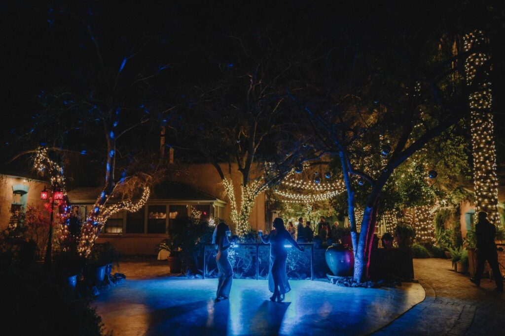 Outside dance floor at night